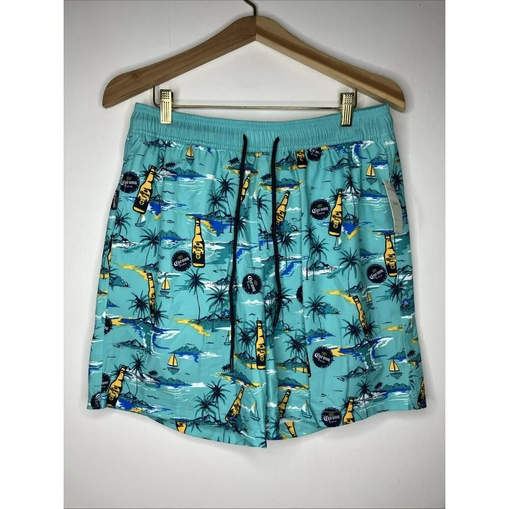 Corona Extra Swim Trunks Board Shorts Lined Men's 32/34 Blue